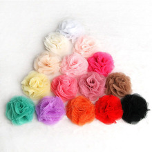 10pcs/lot 2.4" 15colors Artificial Tulle Mesh Chiffon Flower For Gilrs Hair Accessories Handmade Fabric Flowers For Headbands 2024 - buy cheap
