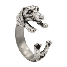 Kinitial 1 шт. женские кольца реалистичные 3 DDachshund собаки Регулируемые кольца Щенок Животное Винтажное кольцо ручной работы для мужчин модные ювелирные изделия 2024 - купить недорого
