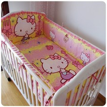 Promotion! 6PCS Cartoon Baby kids Crib Nursery baby Bedding sets (bumpers+sheet+pillow cover) 2024 - buy cheap