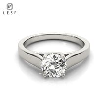 LESF-anillo de compromiso solitario de Sona de 1 quilate, de Plata de Ley 925, anillo sencillo para dedo, joyería de moda para mujer 2024 - compra barato