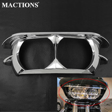 Chrome Dual Headlight Fairing Trim Bezel Scowl Cover For Harley Touring Road Glide Special FLTRXS Road Glide FLTRX  2015-2021 2024 - buy cheap