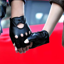 2017 Hot Sale Driver Night Club Couples gloves Gothic Punk Rock Show PU Leather Half finger Fitness gloves G207 2024 - buy cheap