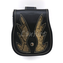 Black PU Leather Flame Belt Bag Waist Holster Purse Pouch Side Bag Storage Saddle Bag Pocket For Harley Honda Yamaha 2024 - buy cheap