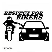SEKINNEW 1pcs Respect for bikers Auto Decoration Car Sticker Funny Auto Stickers Funny New Hot Decals Car Accessories 2024 - buy cheap