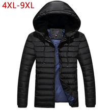 Мужская зимняя куртка 4XL-9XL, теплая флисовая куртка, недорогая пуховая куртка, брендовая одежда, парка, мужская толстовка с капюшоном, для снежной погоды, модель W01, 2019 2024 - купить недорого
