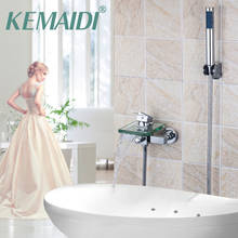 KEMAIDI Shower Faucet Set Bathroom Faucet Chrome Finish Mixer Tap W/ ABS Handheld Shower Wall Mounted With Hand Spray 2024 - buy cheap