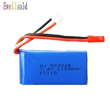 Ewellsold Wltoys A949 A959 A969 A979 K929 LiPo Battery 7.4V 1100mah 903048 25c Lipo Battery For RC Helicopter Airplane Cars Boat 2024 - buy cheap