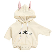 Todder Kid Baby Girl Boy Rabbit Letter Sweatshirt Tops Romper Pullover organic baby clothes Long sleeve Rompers Cotton Newborn 2024 - buy cheap