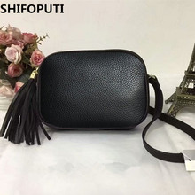 2018 shoulder bag for women messenger bags ladies retro PU leather handbag purse with tassels female crossbody bag black white 2024 - buy cheap
