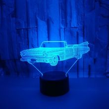 Luz Nocturna 3d para coche deportivo, accesorio de iluminación pequeño 3d con Usb, interruptor de toque remoto, lámpara 3d que cambia de 7 colores 2024 - compra barato