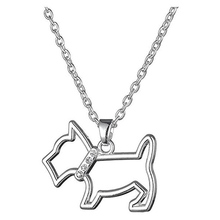 Hot Sale Animal Jewelry Cute Hollow Scottish Dog Shape Crystal Pendant Necklace For Dog Person Gift 2024 - buy cheap