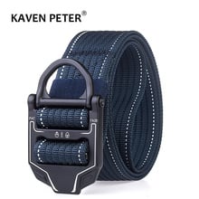 Cinturón táctico de lona para hombre, cinturón de alta calidad, hebilla de inserción de Metal, color negro, verde, azul 2024 - compra barato