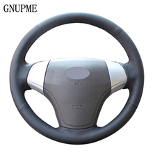 GNUPME-Protector de volante de coche para Hyundai Elantra 2008-2010, Cuero Artificial suave cosido a mano, color negro 2024 - compra barato