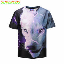 Free Shipping! Newest Good Quality Summer Cool Comfortable 3D Artistic Snow Wolf Print High Street Short Sleeve T-shirt 2024 - buy cheap