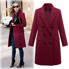 Woolen Coat 2019 Autumn and Winter Ladies New Large Size Long Section Lapel Straight Slimming Woolen Coat 2024 - buy cheap