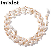 Imixlot роскошная классическая цепочка для очков с имитацией жемчуга, украшенная бусинами и цепочкой для женщин, элегантный держатель для солнцезащитных очков, ремешки для очков 2024 - купить недорого