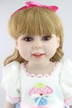 Американское платье для девочки, кукла принцессы, игрушка для девочки высокого качества, Детская Реалистичная кукла, лучший подарок для девочек на день рождения, 45 см 2024 - купить недорого