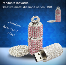 Diamond USB Flash Drive Key Chain Pendrive Metal Pen Drive Special Gift USB Stick 32GB 16GB Real Capacity USB Flash Free Shiping 2024 - buy cheap
