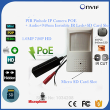 720P POE Mini IP Camera Hd Night Vision 940nm Pir Motion Detector Kamera Pir Style Ip Camera SD Card Slot &Microphone Camhi APP 2024 - buy cheap