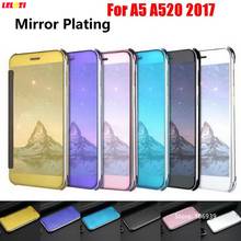 Lelozi покрытие Clear View Жесткий PC Flip Book Filp зеркало телефон Fundas Etui чехол Carcasa Shell сумка для Samsung Galaxy a5 A520 2017 2024 - купить недорого