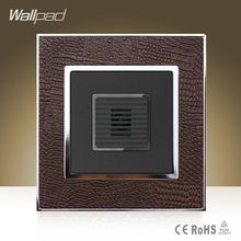 Wallpad, роскошный сенсорный выключатель с голососветильник управлением, модель коридора, улицы, с изображением коз, коричневой кожи, настенный выключатель, бесплатная доставка 2024 - купить недорого