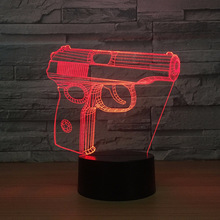 Pistola 3d de luz nocturna táctil para armario, lámpara 3d personalizable con Usb, cambio de 7 colores 2024 - compra barato