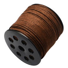 90 m/roll Faux Suede Cordão de cerca de 3.0mm de largura, 1.4mm de espessura Jóias Cords DIY marcação 2024 - compre barato
