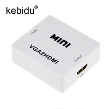 Kebidu-miniconvertidor con cable de Audio 1080P, conector adaptador VGA a HDMI, compatible con proyector, PC y portátil 2024 - compra barato