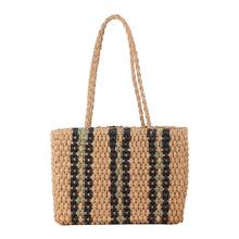 Women Handbag Stripe Summer Beach Bag Rattan Woven Handmade Knitted Straw Large Capacity Totes Women Shoulder Bag Bohemia New 2024 - buy cheap