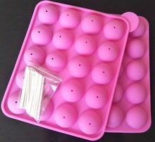 5Pcs TOPINCN Pink Eco-friendly Silicone Round Ball Shape Lollipop Pop Party Cake Cookie Candy Chocolate Maker Baking Tool Tray 2024 - buy cheap