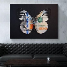 Home Decor Painting Canvas Print Poster 1 Pieces Butterfly Dollars Wall Art Modular Aniaml Picture Bedroom Background Framework 2024 - buy cheap