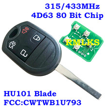 RMLKS Remote Key Fob For Ford Edge Explorer Flex Focus Taurus Escape 315MHz 433MHz 4D63 Chip For FCC CWTWB1U793 HU101 Blade 2024 - buy cheap