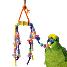 Juguete de cuerda de algodón de plástico acrílico para mascotas, cuerda pequeña para tirar, puente de suspensión oscilante, suministros para pájaros, 2 uds. 2024 - compra barato