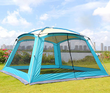 Tenda de acampamento ultra alarme, para 5-8 pessoas, 365*365*220cm, grande, gazebo, festa, praia, tenda grande 2024 - compre barato