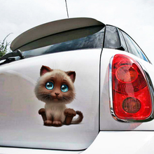 Aliauto Car Decoration Funny Animal 3D Cartoon Lovely Cat Sticker Decal for Motorcycle Suitcase Skateboard Chevrolet Golf Focus 2024 - buy cheap