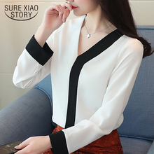 2021 fashion chiffon elegant shirt women blouse long sleeve white  women tops office lady women's clothing shirts blusas D826 30 2024 - buy cheap