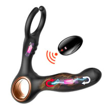 Male Prostate Massage Dildo Vibrator with Ring On Penis Remote Control G-spot Butt Anal Vibrator Sex Toys Masturbator for Men 2024 - buy cheap