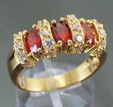 free shipping P&P *******Jewellery New Fashion lady's yellow Gold Red filled ring size 7/8/9 2024 - buy cheap