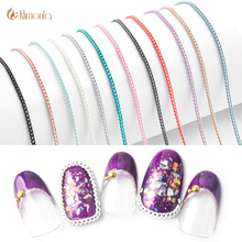12pcs Fashion Colorful Nail Art Metal Chain Rock Punk 3D Nail Design Manicure Jewelry DIY Nail Accessories Decal Tools 2024 - buy cheap