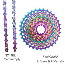 11 Speed Road Bike Groupset  New Colorful 11S SLR2 Cassette 28T/32T/34T/36T Freewheel 11S Rainbow Chain SX11EL Group Set 2024 - buy cheap