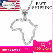 US STOCK Uloveido Africa Map Necklace Pendant Silver Color Statement Necklace Jewelry Gift Collar Pendant Suspension 15%Off Y203 2024 - buy cheap