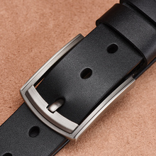 LFMB-Cinturón de cuero genuino para hombre, cinturón con hebilla de pin, elegante, vintage, para Vaqueros 2024 - compra barato