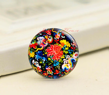 Handmade Round Flower photo glass Cabochons, Jewelry Finding Cameo Pendant Settings, (F008-1387) 2024 - buy cheap