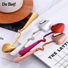 1 Pcs Coffee Spoon Honey Shape Creative Tea Coffee Cup Hanging Spoons SetStainless Steel Rose Gold Heart Teaspoon 2024 - buy cheap