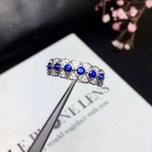 Бесплатная доставка сапфир драгоценный камень кольцо натуральный настоящий синий сапфир кольца 925 пробы серебро Драгоценные Размеры 3 мм 6 шт. 2024 - купить недорого