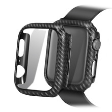 Роскошный чехол из углеродного волокна для Apple Watch 44 мм 40 мм 42 мм 38 мм, защитная рамка для iWatch 4 3 2 1 2024 - купить недорого