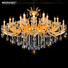 Gorgeous Hotel Crystal Chandelier Light Fixture Classic Golden Project Lustres Crystal Lamp Luminaires Lighting 100% Guarantee 2024 - buy cheap