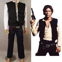 Костюм для косплея в стиле Хэллоуина для мужчин, классический костюм из фильма Han Solo, рубашка, жилет, брюки для взрослых 2024 - купить недорого