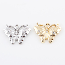 24*18mm Silver Plated Enamel Crystal Butterfly Charms Pendants For DIY Necklace Bracelet Jewelry Making Handmade Accessories 2024 - buy cheap