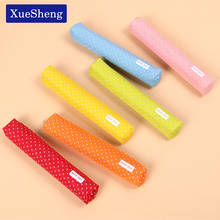 Cute Candy Color Pencil Case Kawaii Dot Canvas Pen Bag Stationery Pouch for Girls Gift Office School Supplies 2024 - buy cheap